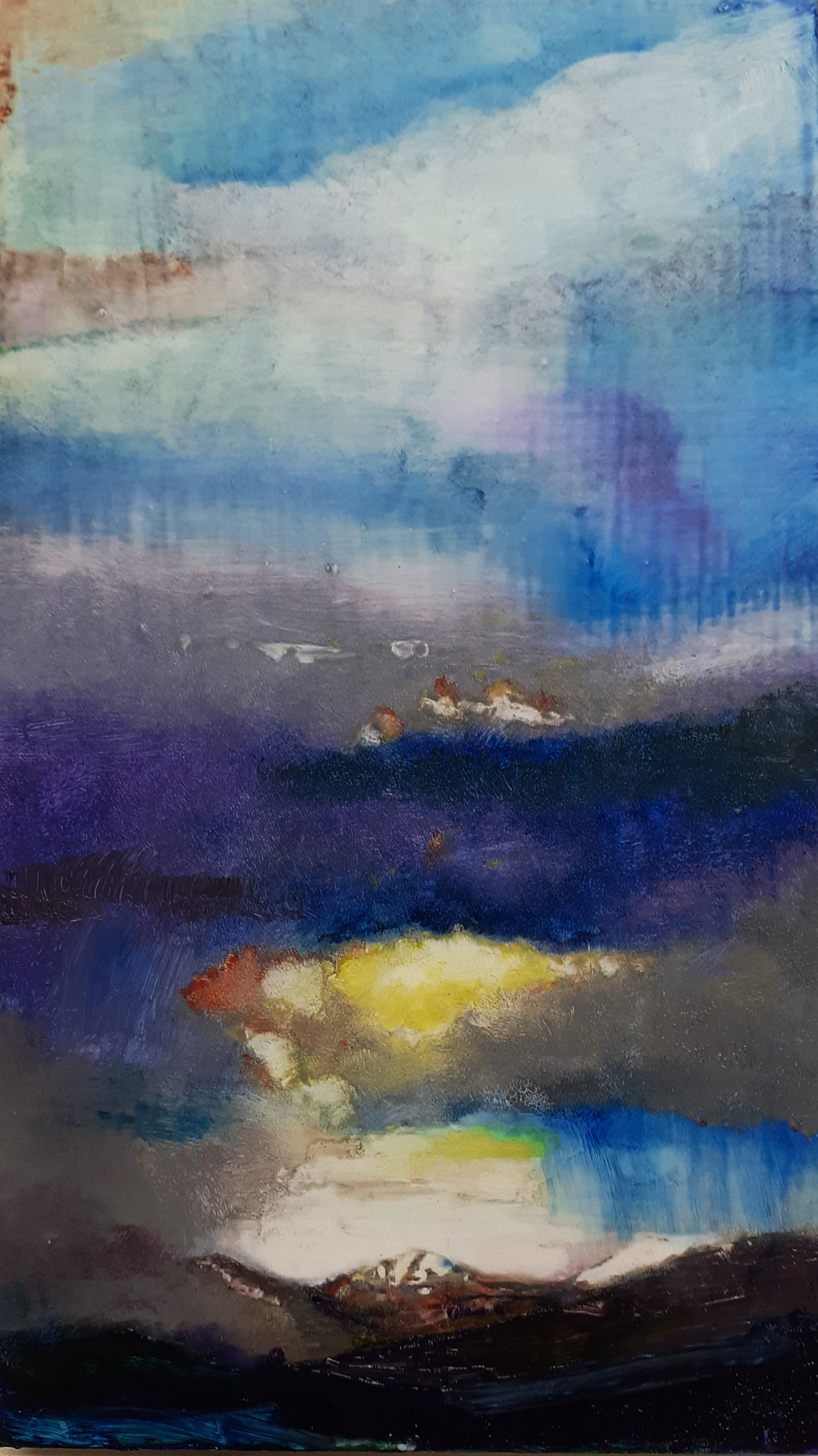 DUSK OVER ARGYLL (Oil on Wood) 120 x 215 mm 2021