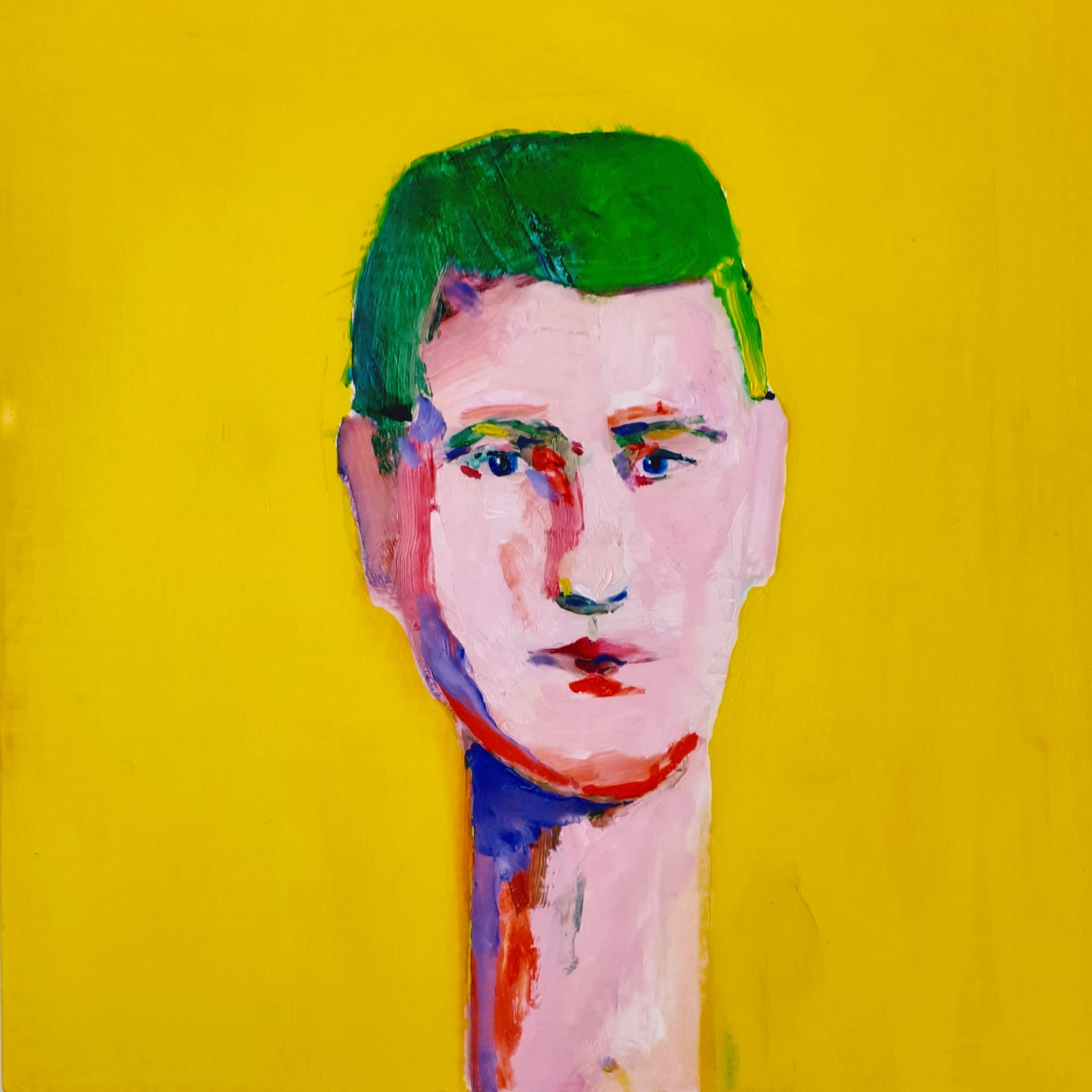 YELLOW HEAD (Oil on canvas) 200 x 200 mm 2021